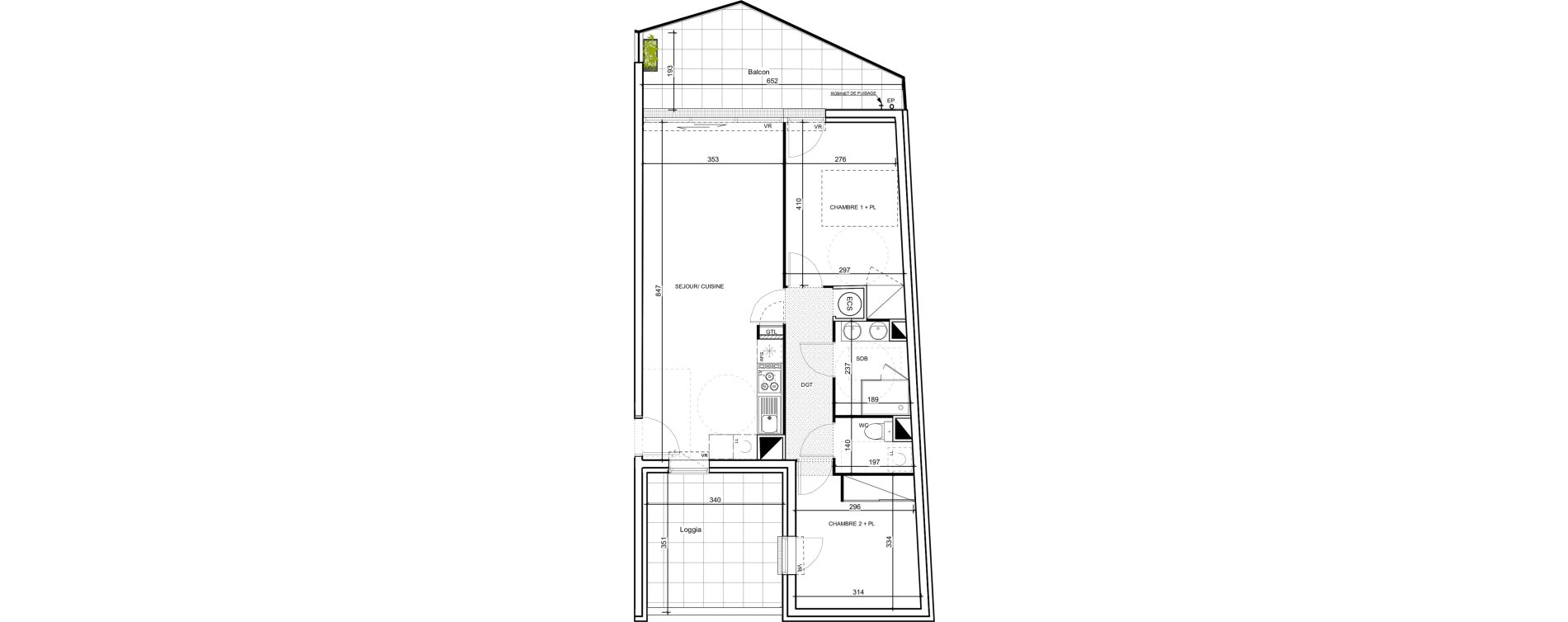 Appartement T3 de 64,60 m2 &agrave; Port-Vendres Centre