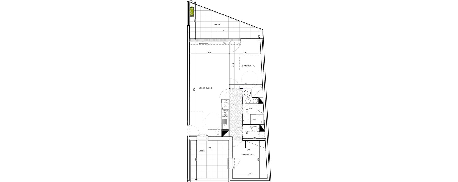 Appartement T3 de 64,60 m2 &agrave; Port-Vendres Centre