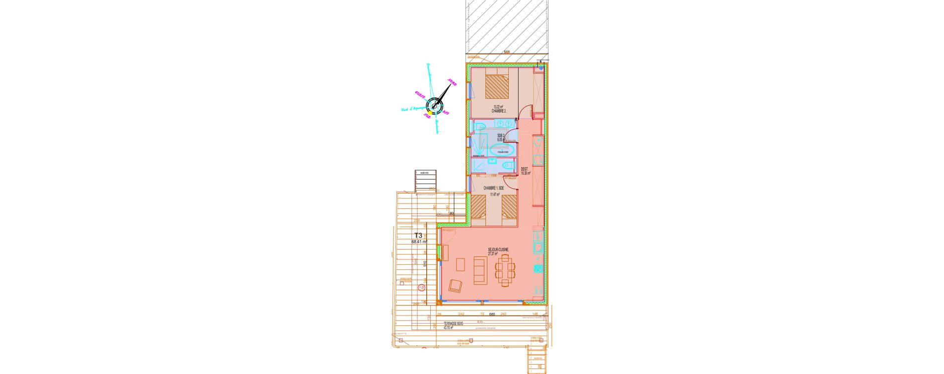 Maison T3 de 68,41 m2 &agrave; Saint-Cyprien Centre