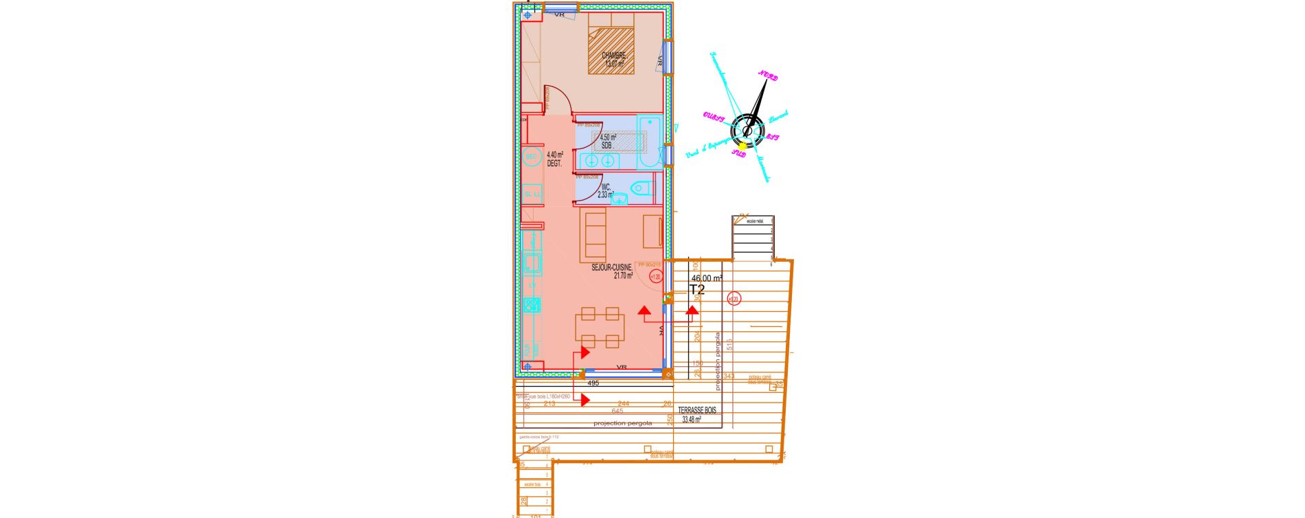 Maison T2 de 46,00 m2 &agrave; Saint-Cyprien Centre
