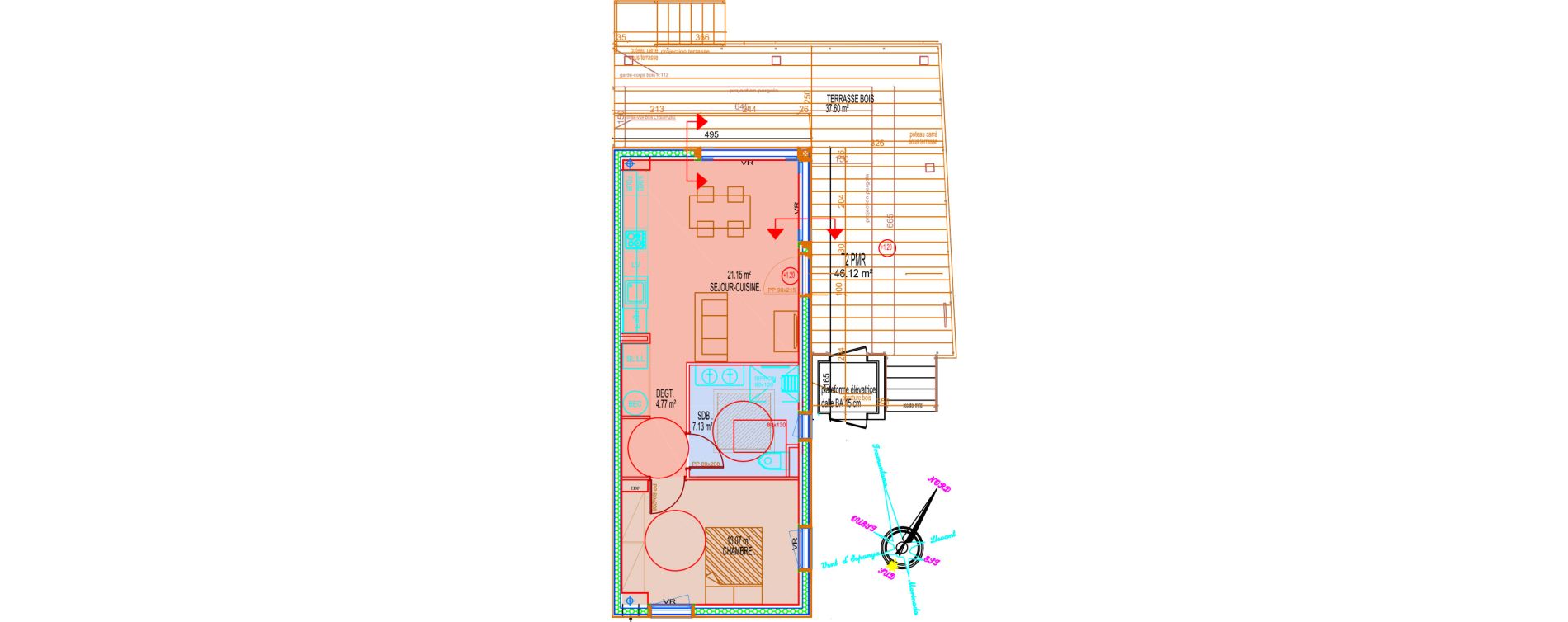 Maison T2 de 46,12 m2 &agrave; Saint-Cyprien Centre