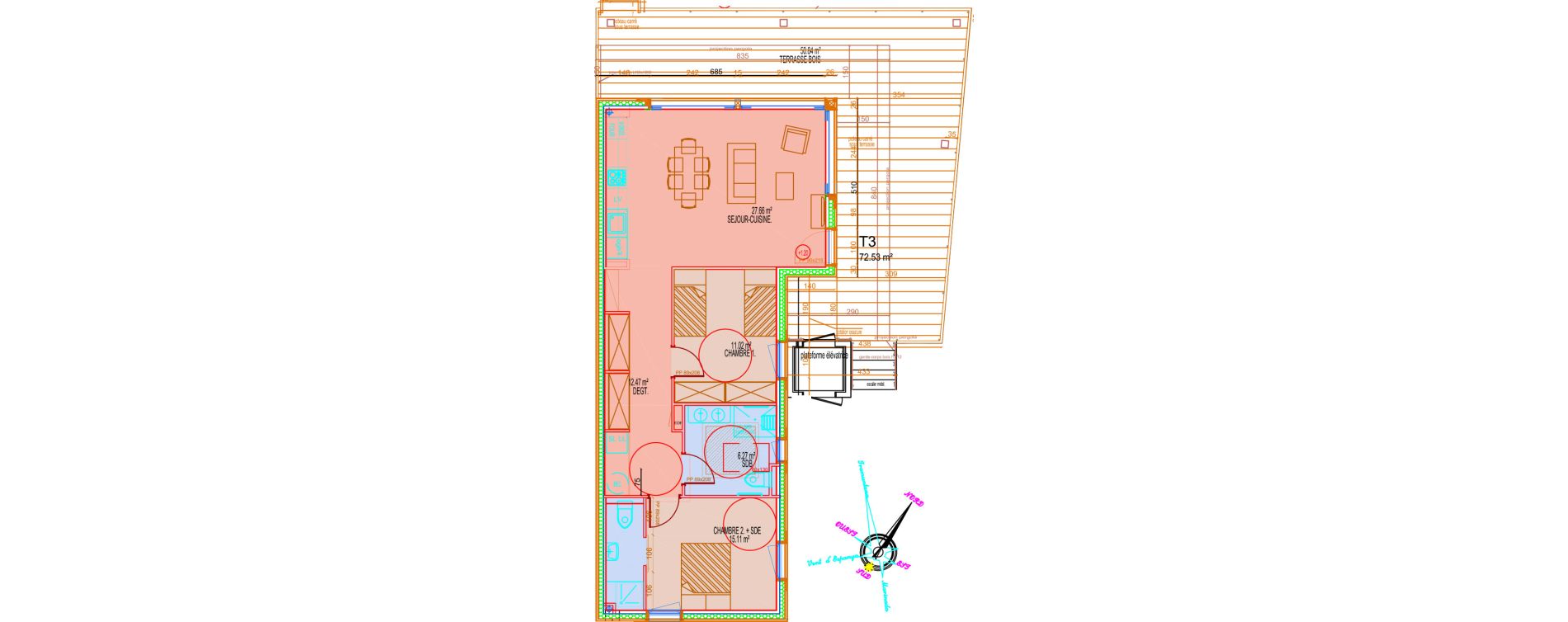 Maison T3 de 72,53 m2 &agrave; Saint-Cyprien Centre