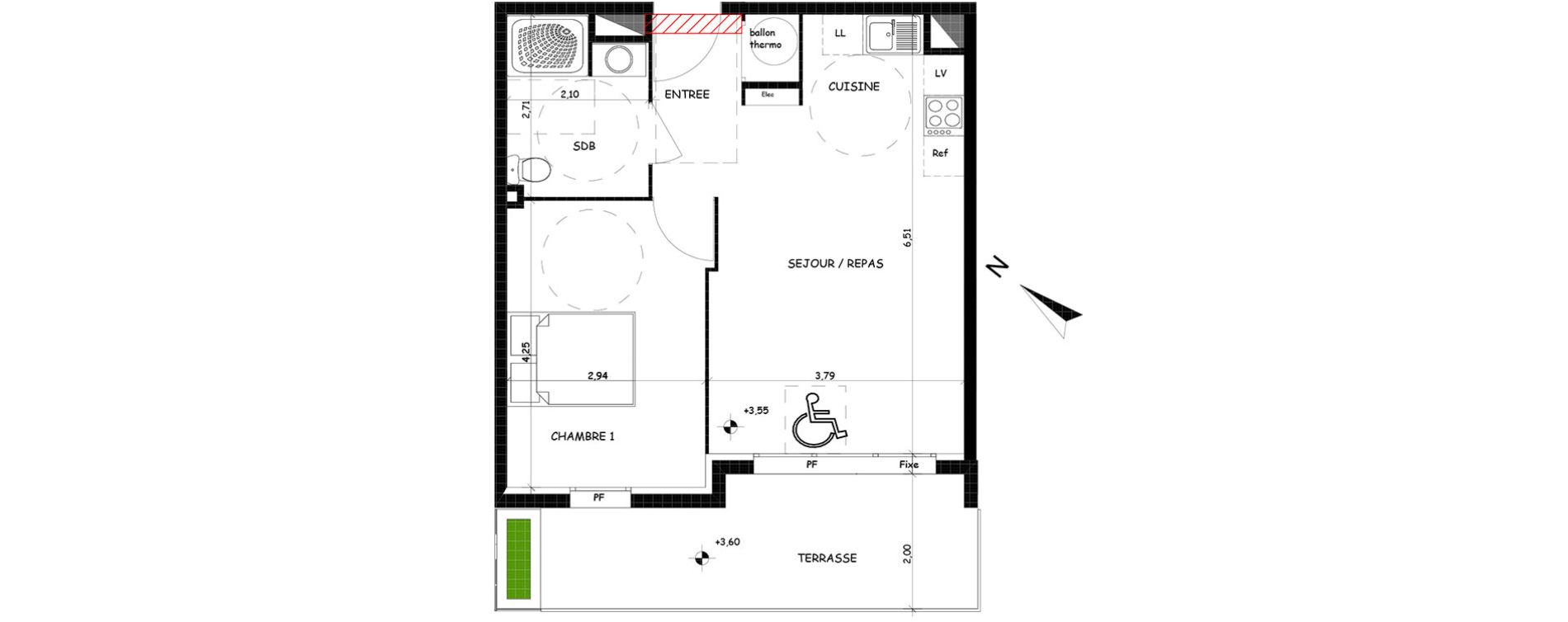 Appartement T2 de 44,00 m2 &agrave; Saint-Cyprien Centre