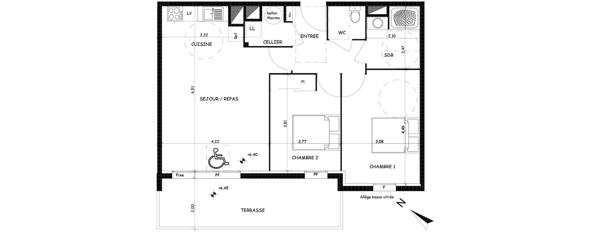 Appartement T3 de 65,01 m2 &agrave; Saint-Cyprien Centre