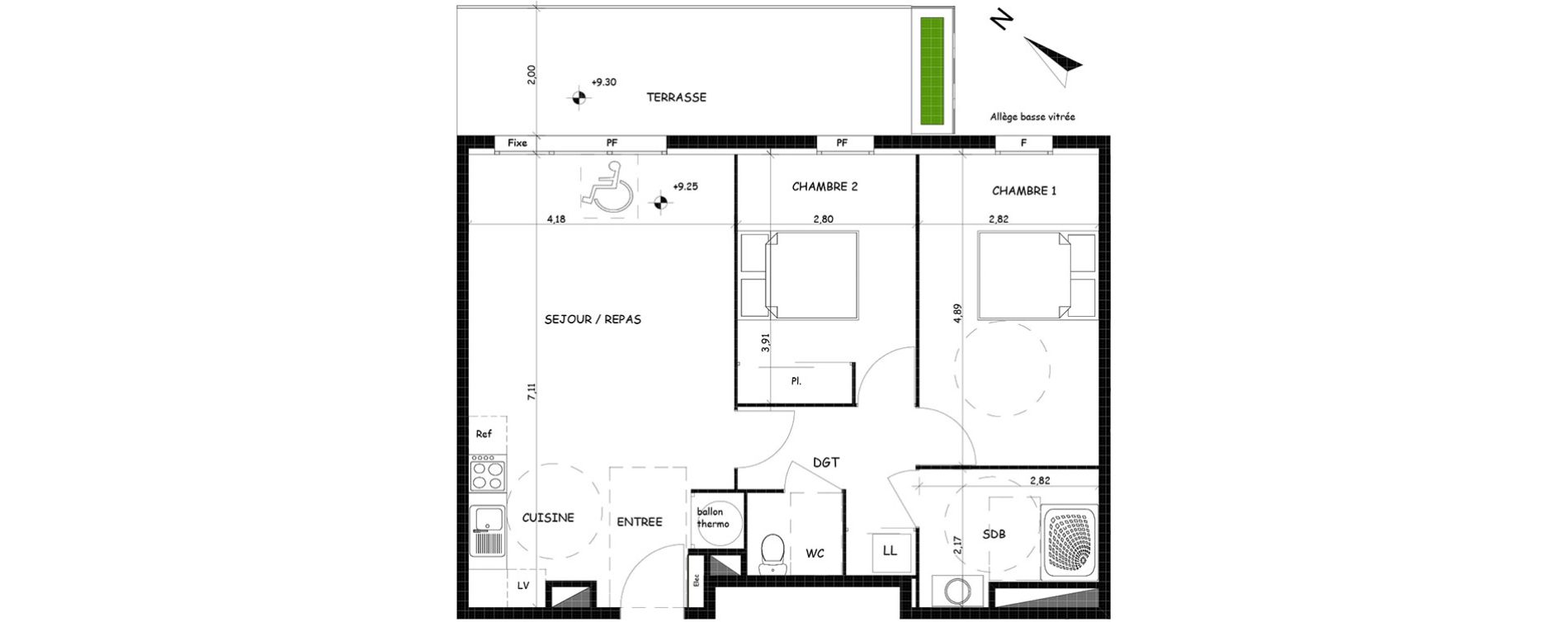 Appartement T3 de 66,07 m2 &agrave; Saint-Cyprien Centre