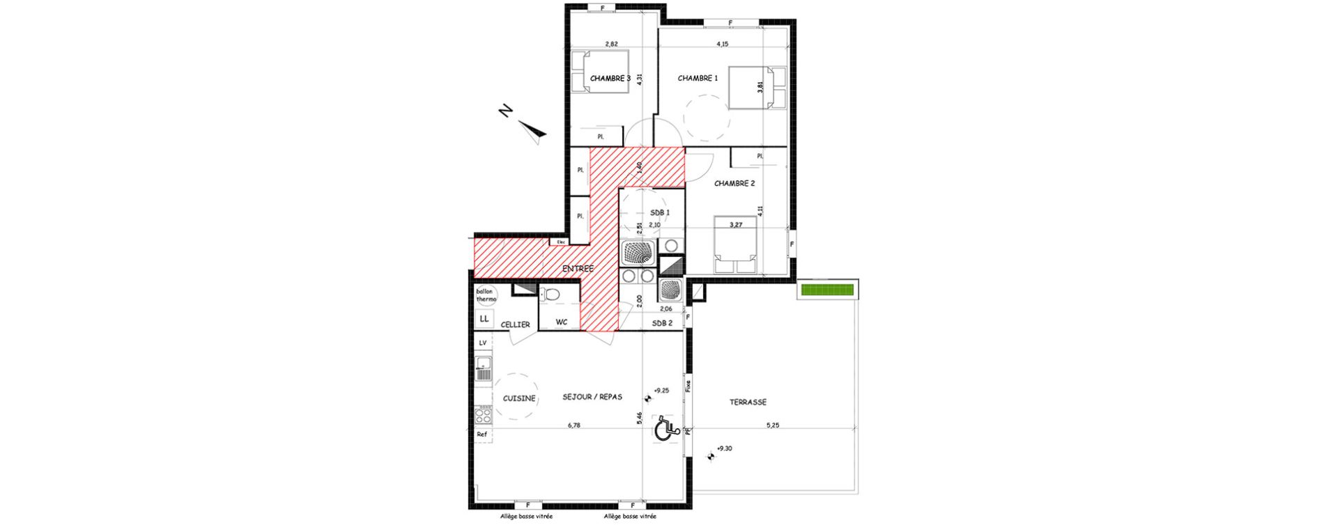 Appartement T4 de 106,98 m2 &agrave; Saint-Cyprien Centre
