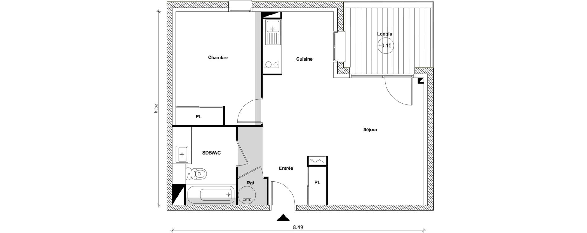 Appartement T2 de 46,51 m2 &agrave; Saint-Laurent-De-La-Salanque Centre