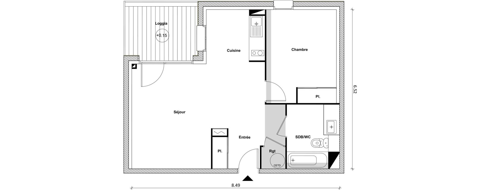 Appartement T2 de 46,51 m2 &agrave; Saint-Laurent-De-La-Salanque Centre