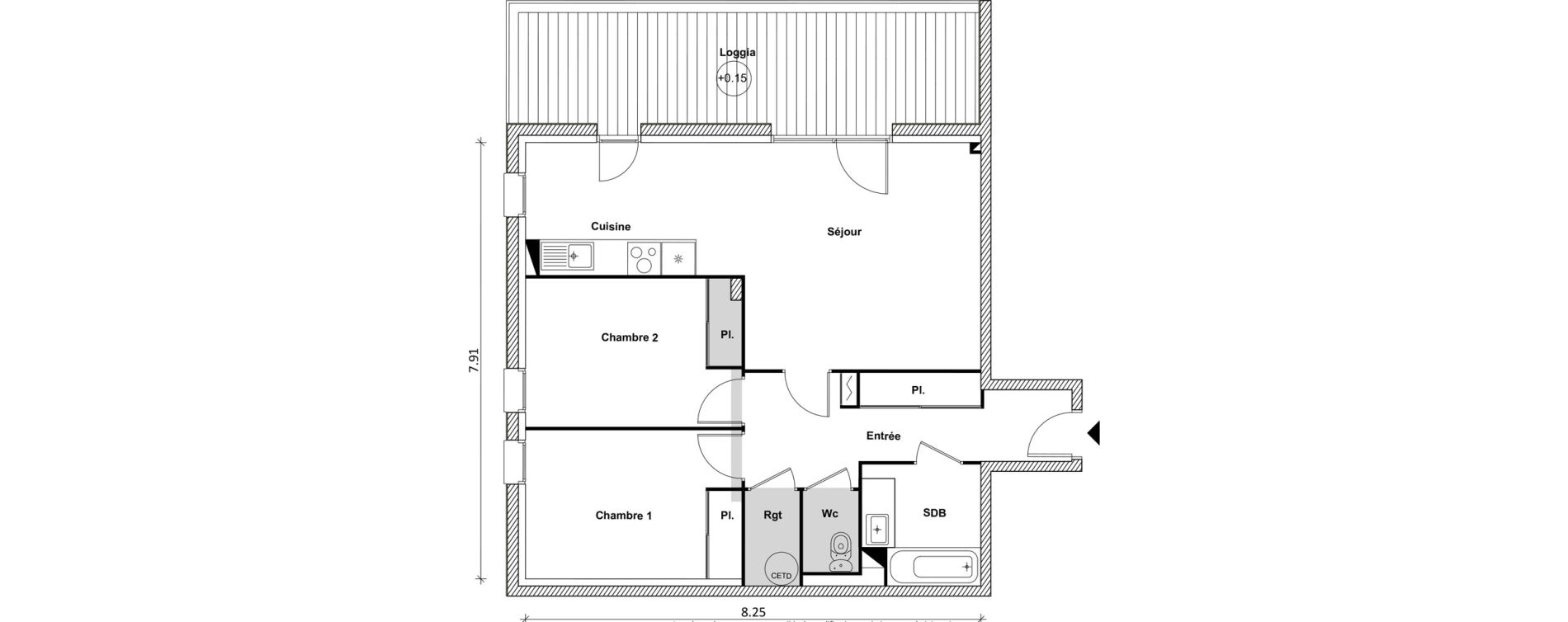 Appartement T3 de 65,24 m2 &agrave; Saint-Laurent-De-La-Salanque Centre
