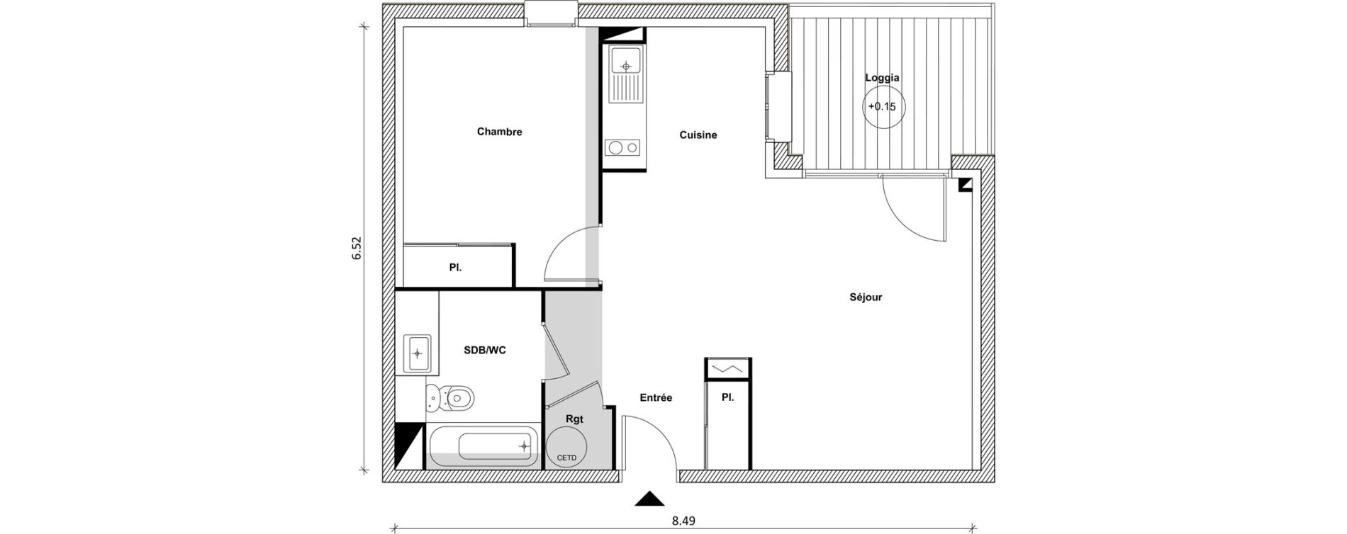 Appartement T2 de 46,51 m2 &agrave; Saint-Laurent-De-La-Salanque Centre