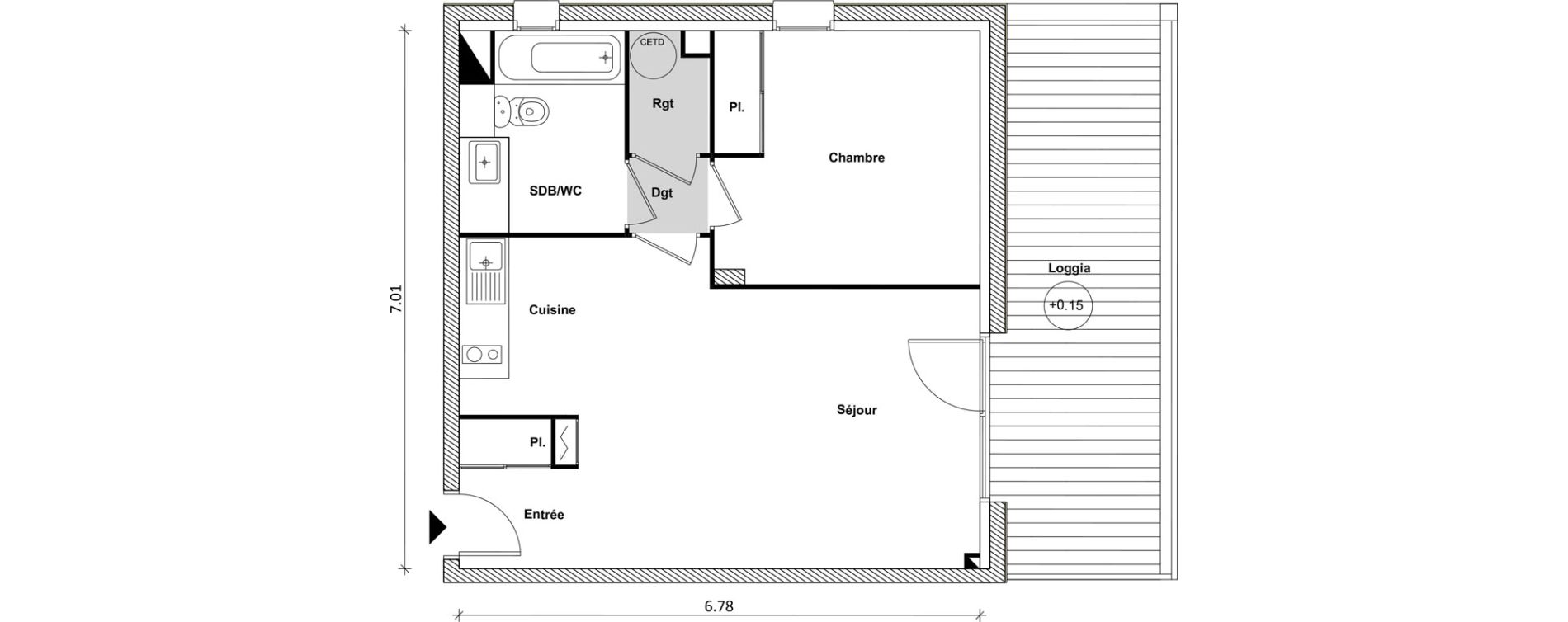 Appartement T2 de 45,92 m2 &agrave; Saint-Laurent-De-La-Salanque Centre