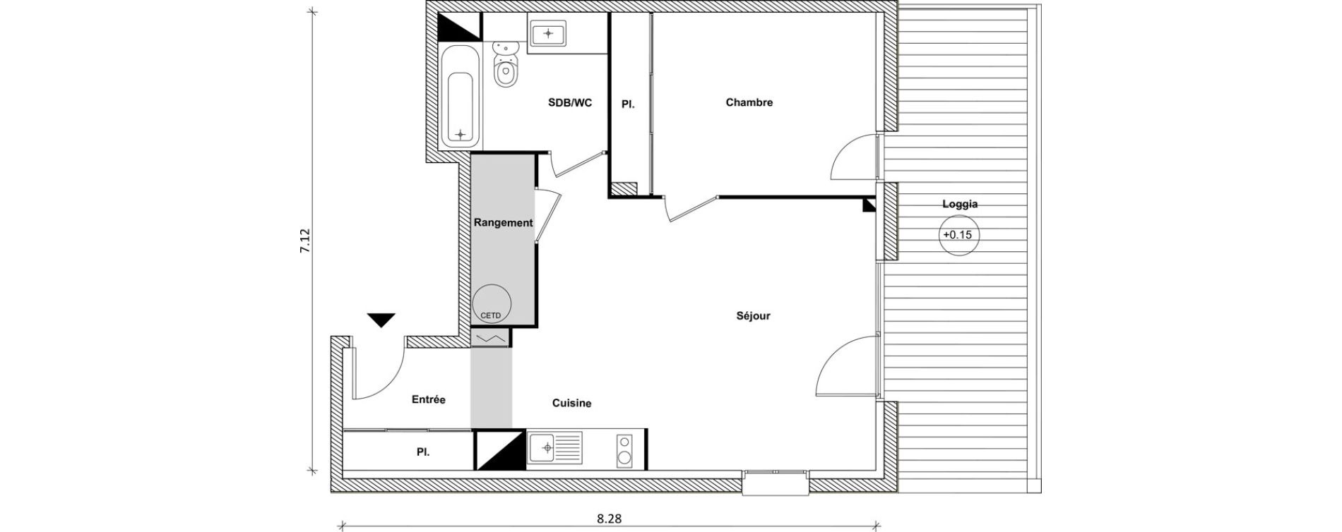 Appartement T2 de 47,62 m2 &agrave; Saint-Laurent-De-La-Salanque Centre