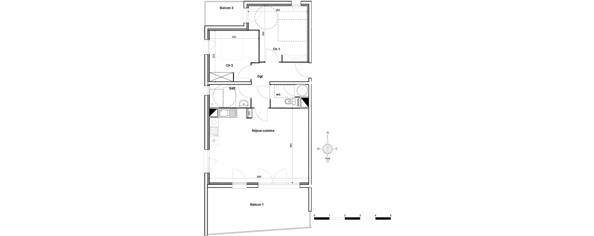 Appartement T3 de 67,60 m2 &agrave; Thuir Centre