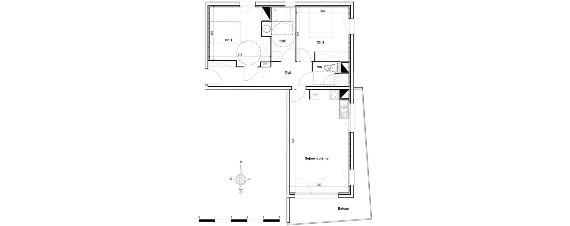 Appartement T3 de 63,80 m2 &agrave; Thuir Centre