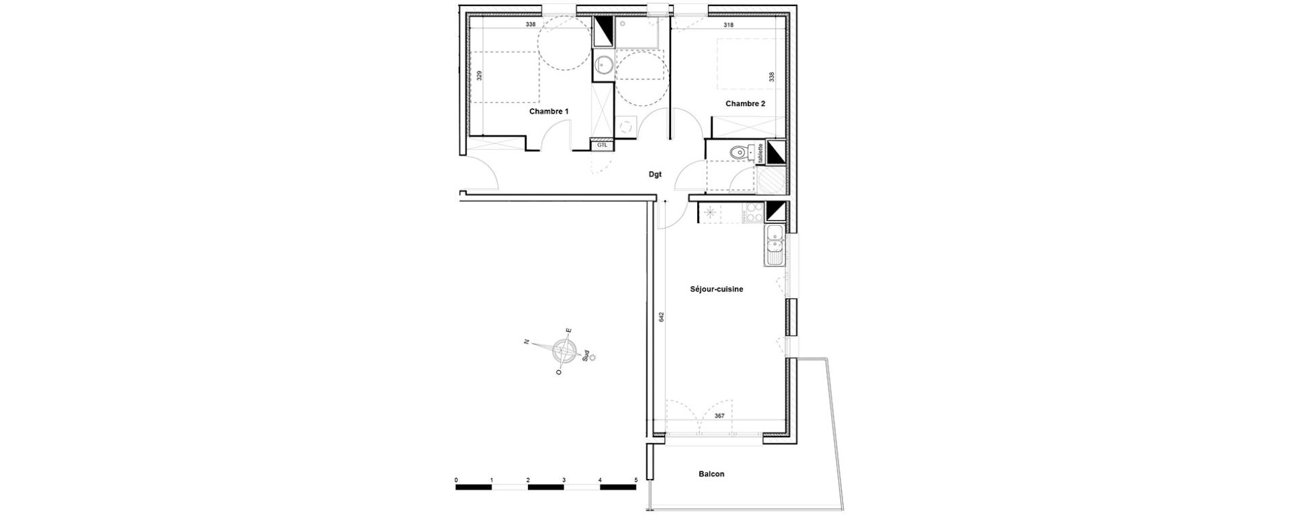 Appartement T3 de 64,40 m2 &agrave; Thuir Centre