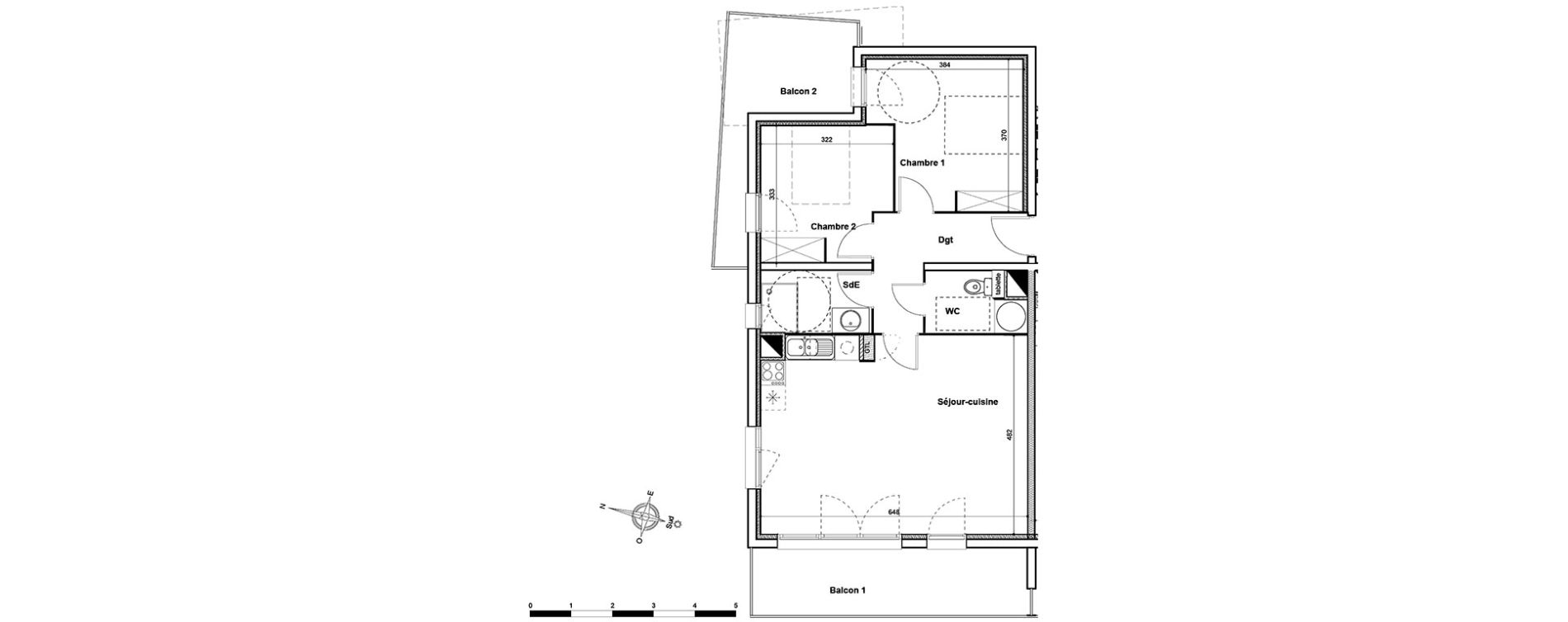 Appartement T3 de 67,30 m2 &agrave; Thuir Centre
