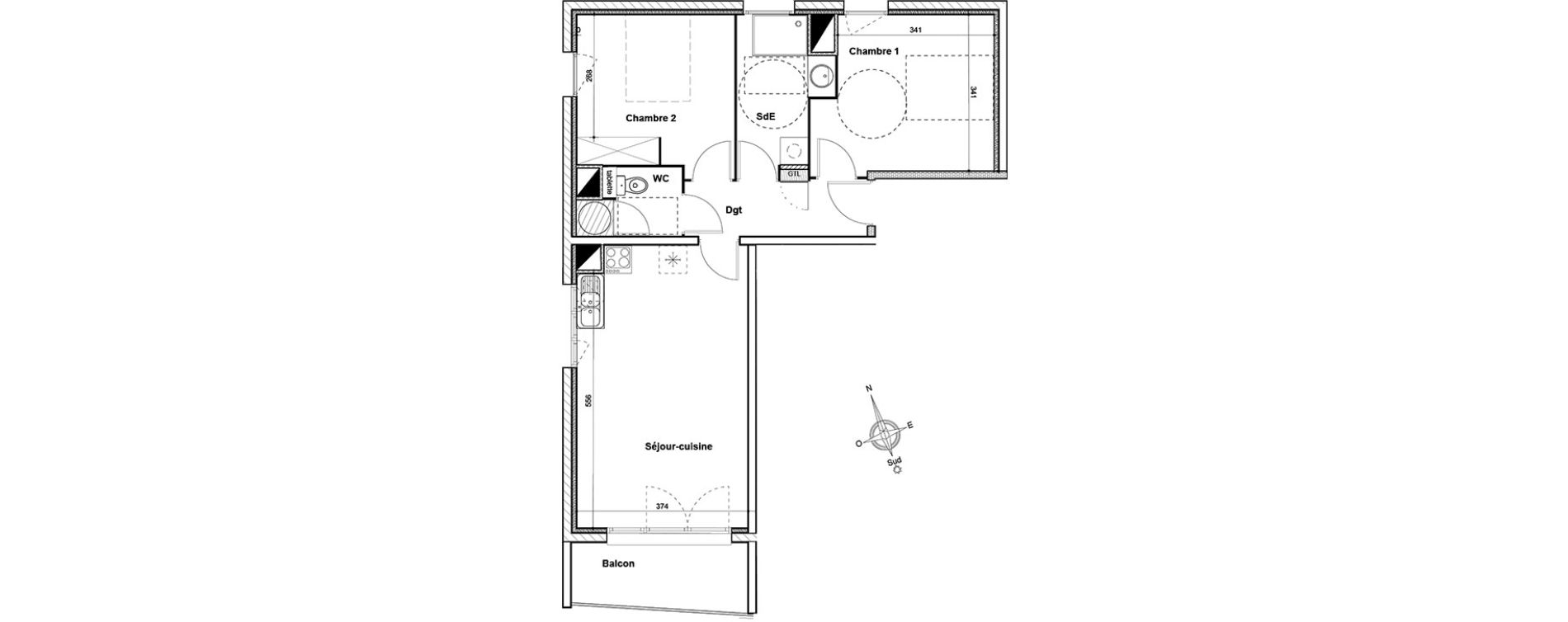 Appartement T3 de 60,70 m2 &agrave; Thuir Centre