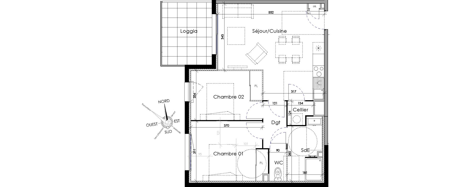 Appartement T3 de 56,50 m2 &agrave; Villeneuve-De-La-Raho Centre