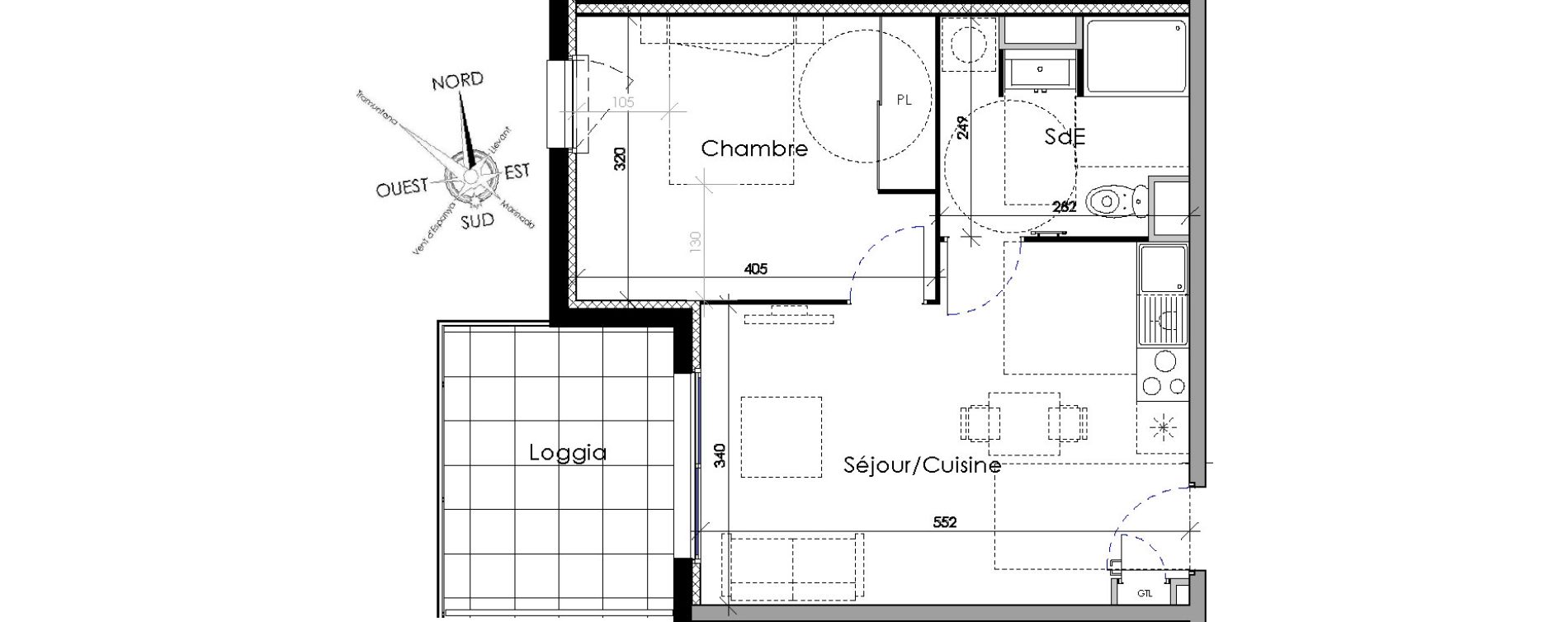 Appartement T2 de 39,70 m2 &agrave; Villeneuve-De-La-Raho Centre