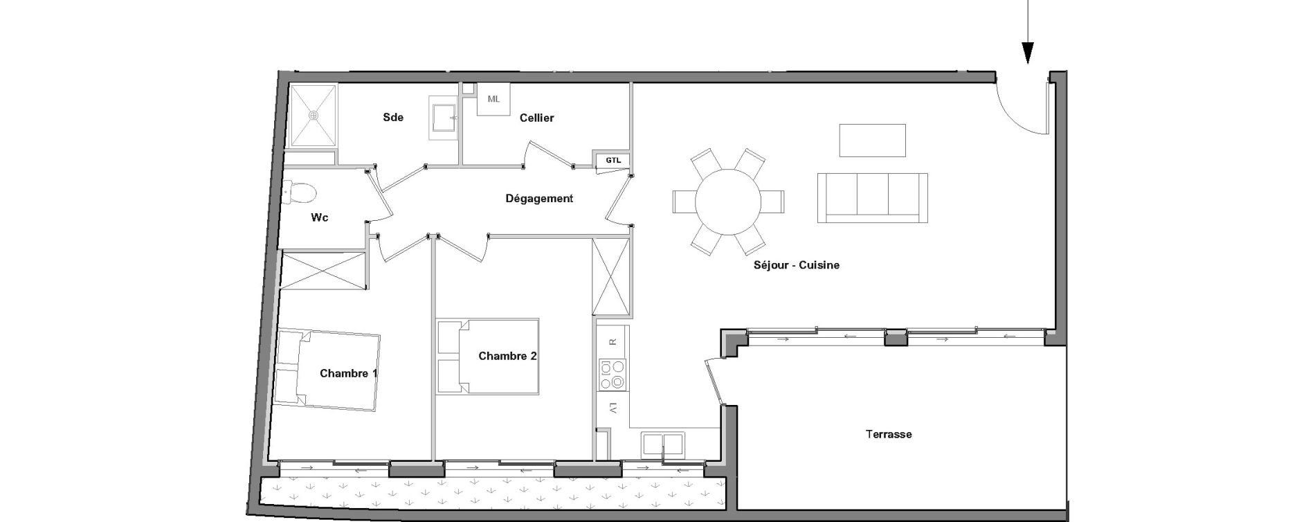 Appartement T3 de 80,53 m2 &agrave; Villeneuve-De-La-Raho Centre