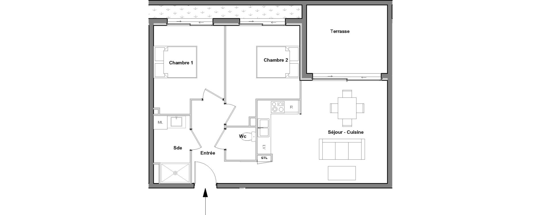 Appartement T3 de 59,27 m2 &agrave; Villeneuve-De-La-Raho Centre