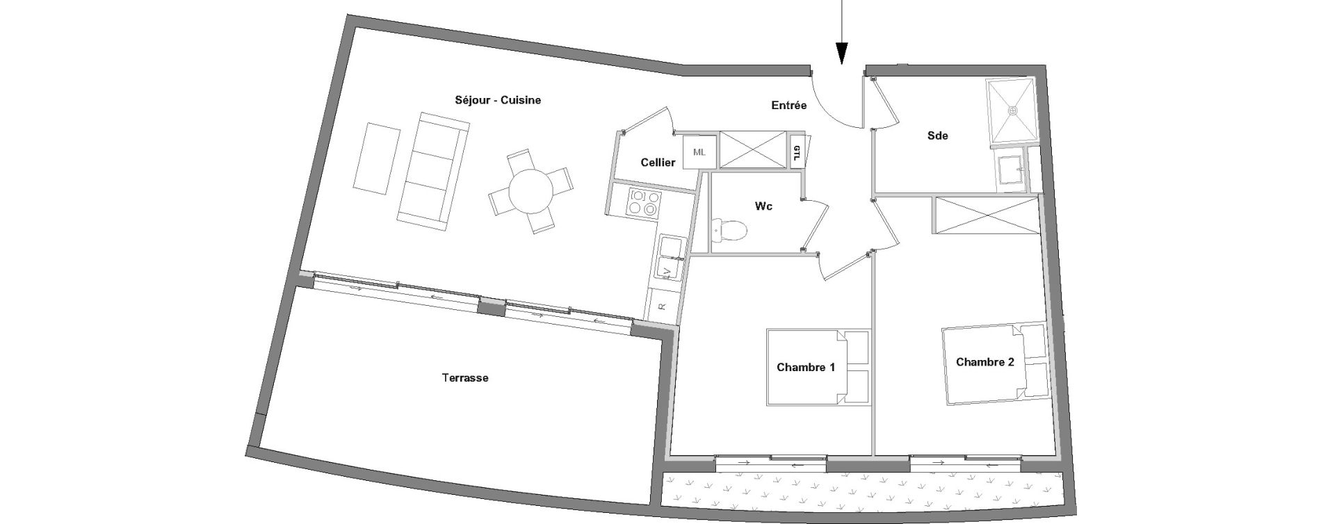 Appartement T3 de 71,85 m2 &agrave; Villeneuve-De-La-Raho Centre