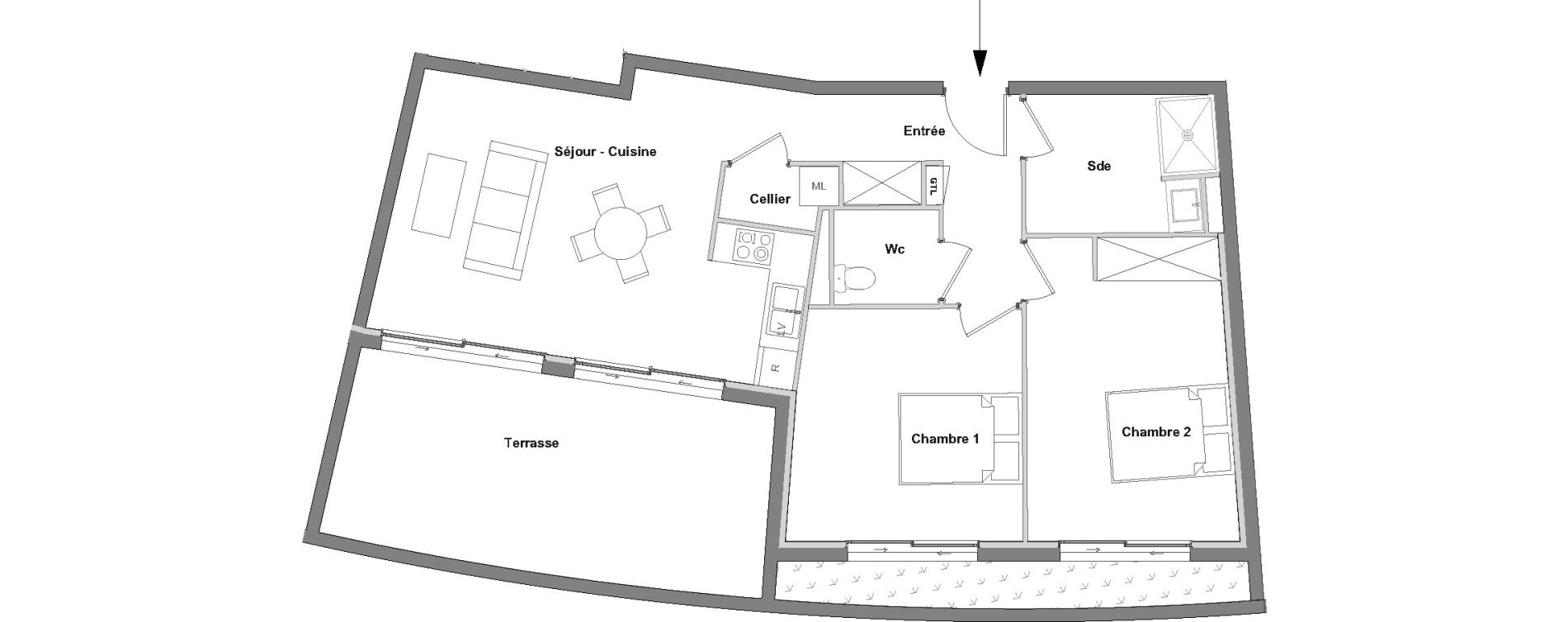 Appartement T3 de 69,47 m2 &agrave; Villeneuve-De-La-Raho Centre