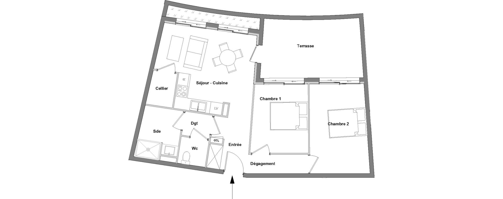 Appartement T3 de 67,20 m2 &agrave; Villeneuve-De-La-Raho Centre