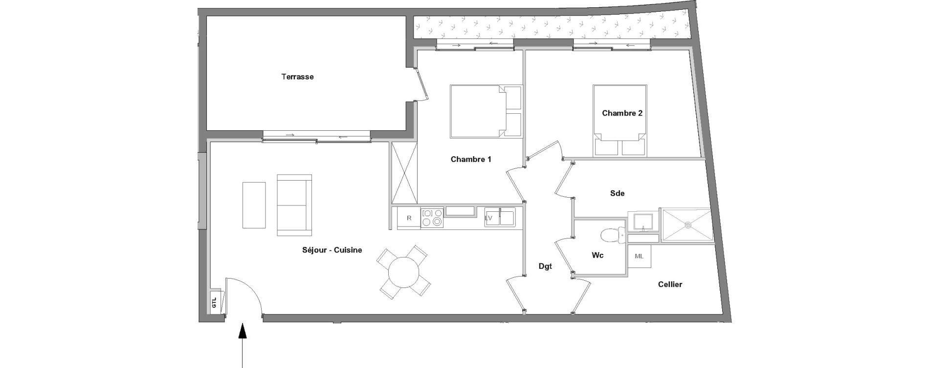 Appartement T3 de 73,62 m2 &agrave; Villeneuve-De-La-Raho Centre