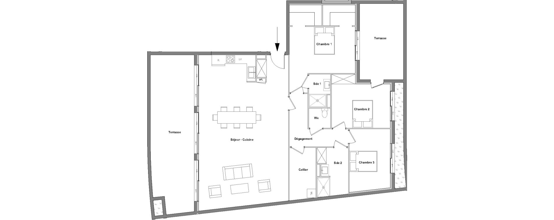 Appartement T4 de 135,87 m2 &agrave; Villeneuve-De-La-Raho Centre