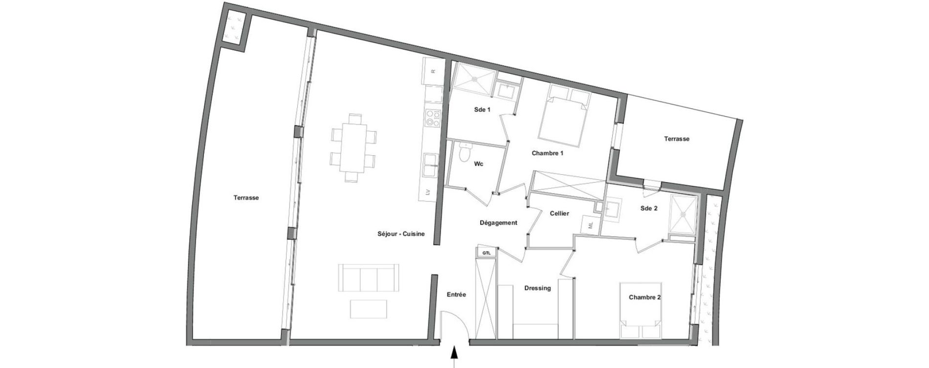 Appartement T3 de 108,60 m2 &agrave; Villeneuve-De-La-Raho Centre