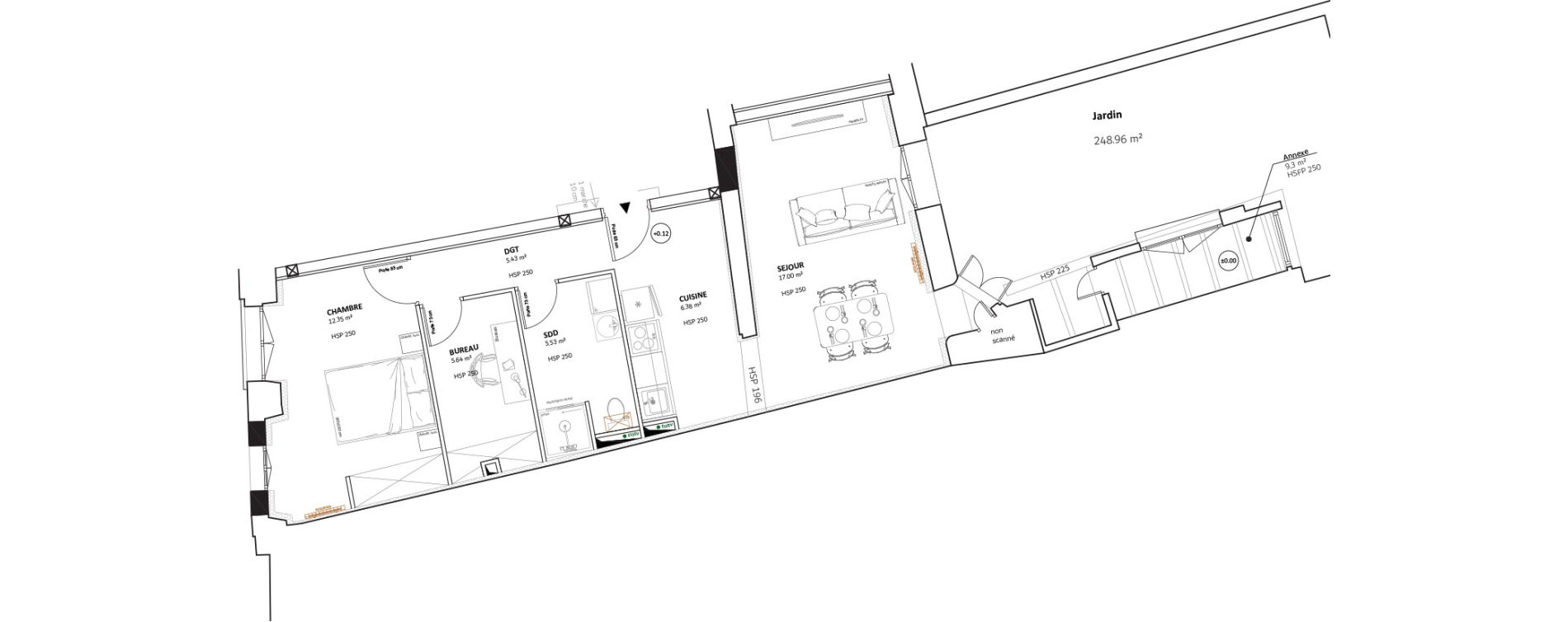 Appartement T2 bis de 52,33 m2 &agrave; Auterive Centre