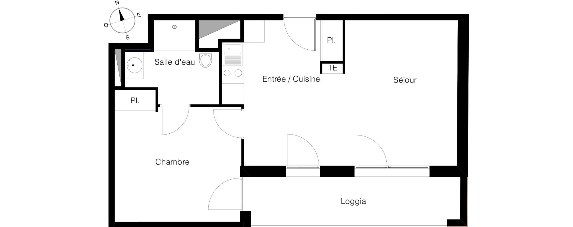 Appartement T2 de 45,39 m2 &agrave; Montauban Allende