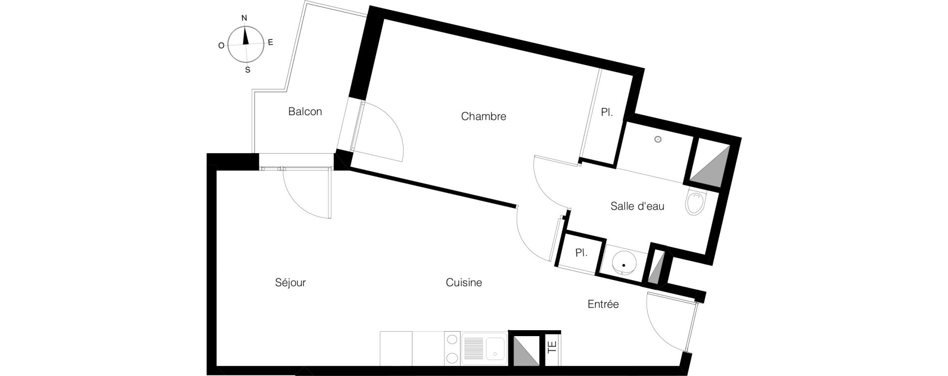 Appartement T2 de 43,37 m2 &agrave; Montauban Allende