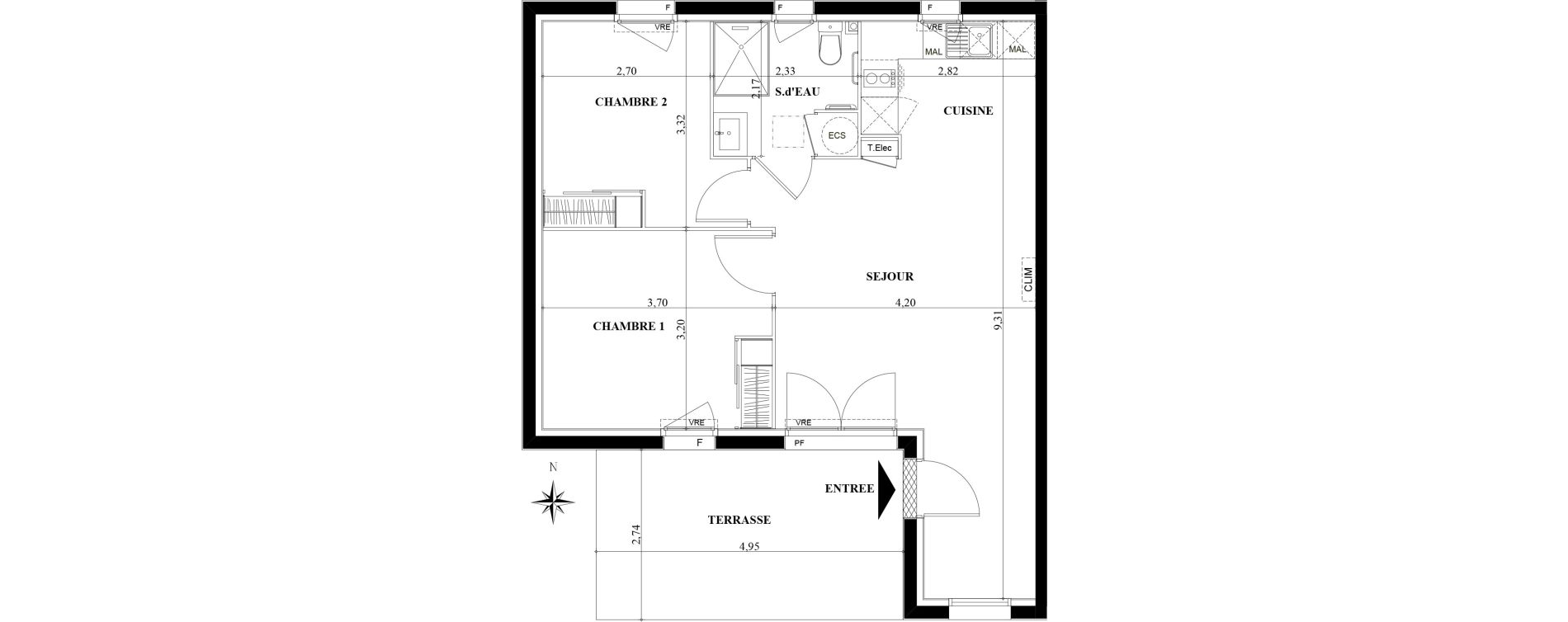 Appartement T3 de 57,00 m2 &agrave; Montauban Centre