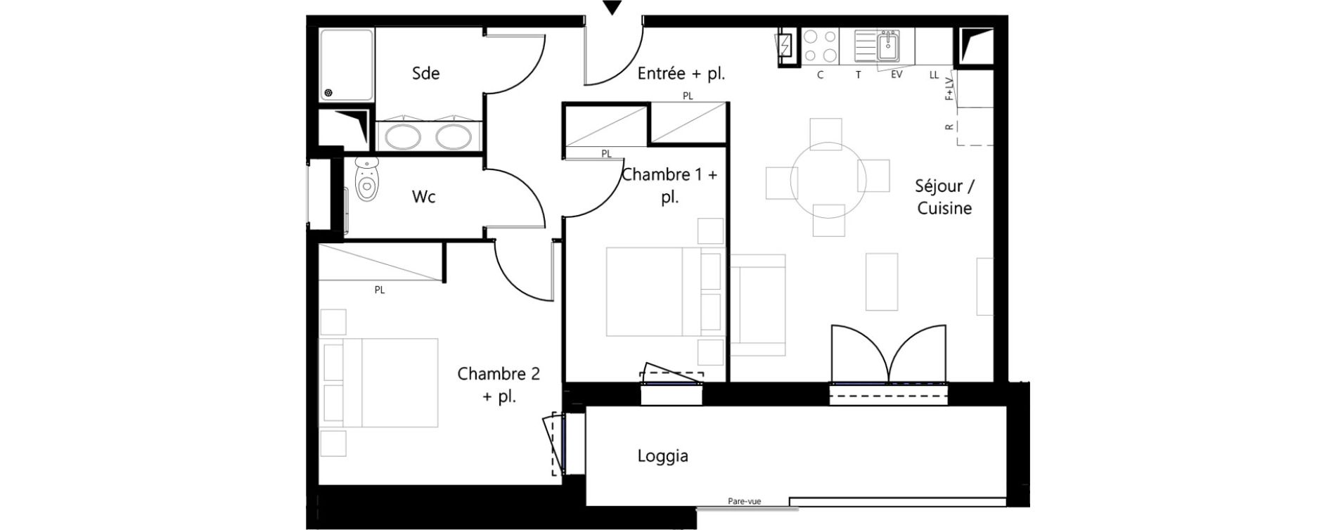 Appartement T3 meubl&eacute; de 63,71 m2 &agrave; Montauban Villebourbon - gare