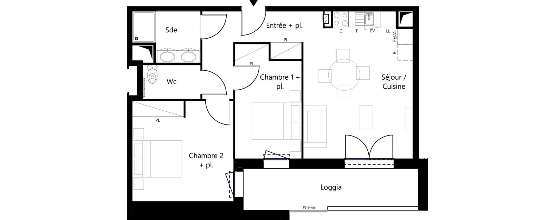 Appartement T3 meubl&eacute; de 63,71 m2 &agrave; Montauban Villebourbon - gare
