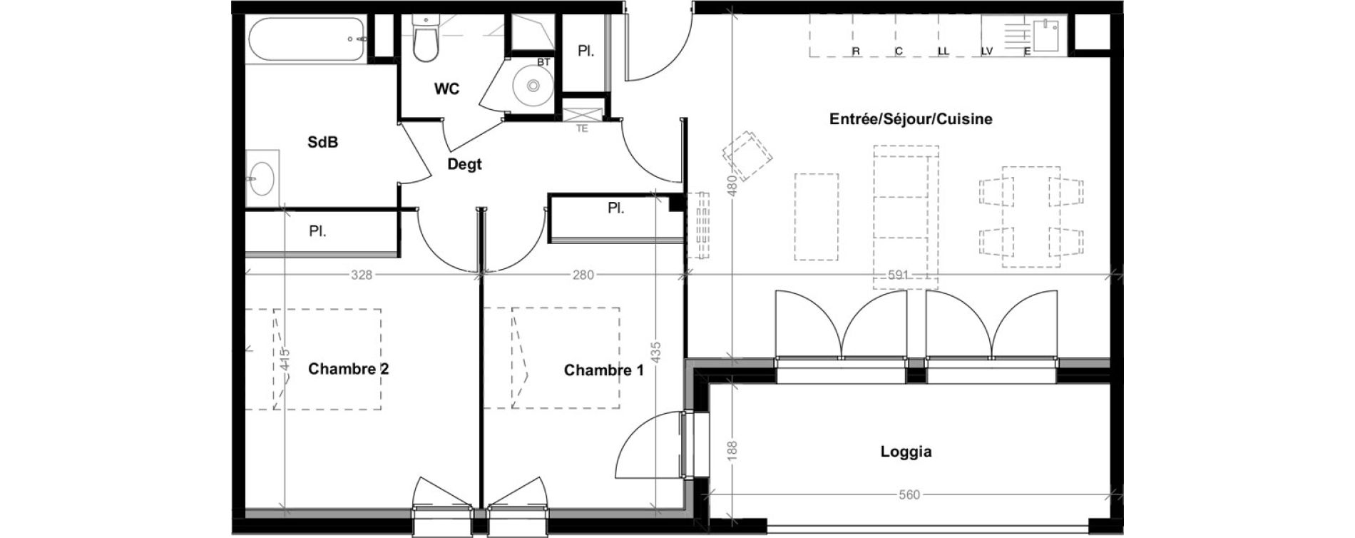 Appartement T3 de 68,32 m2 &agrave; Albi Centre