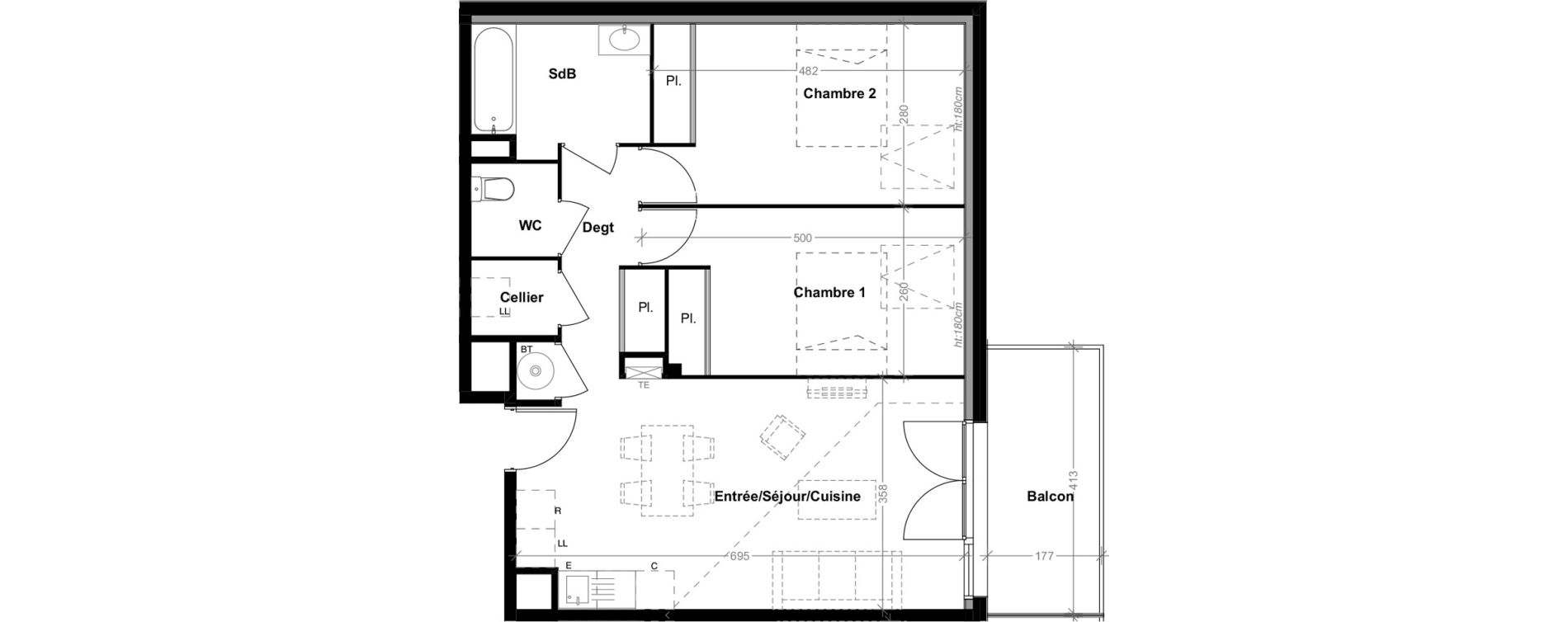 Appartement T3 de 64,15 m2 &agrave; Albi Centre