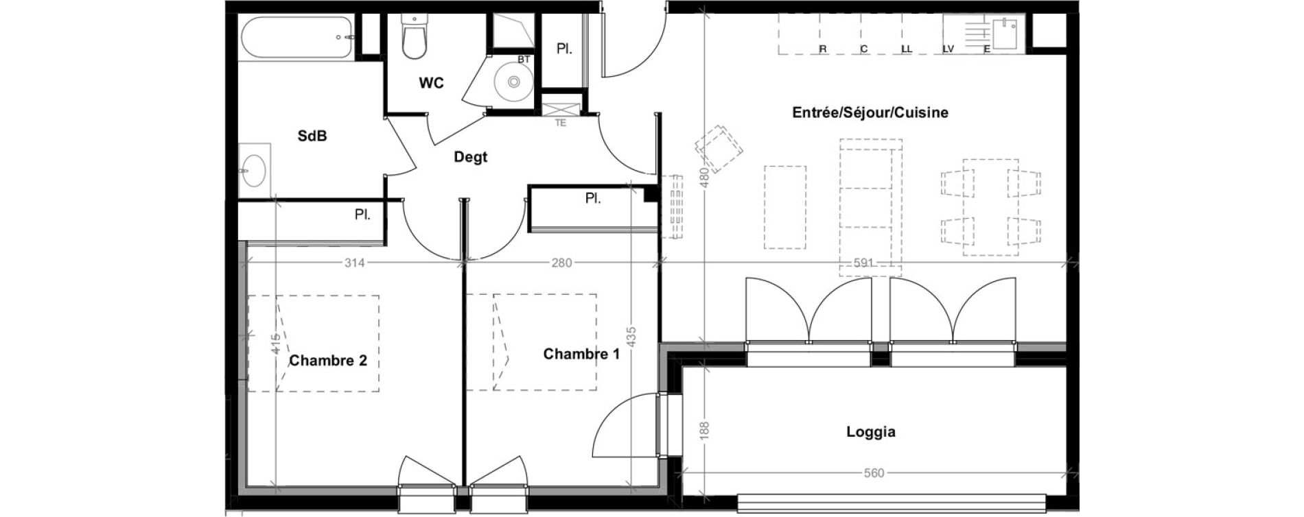 Appartement T3 de 67,80 m2 &agrave; Albi Centre