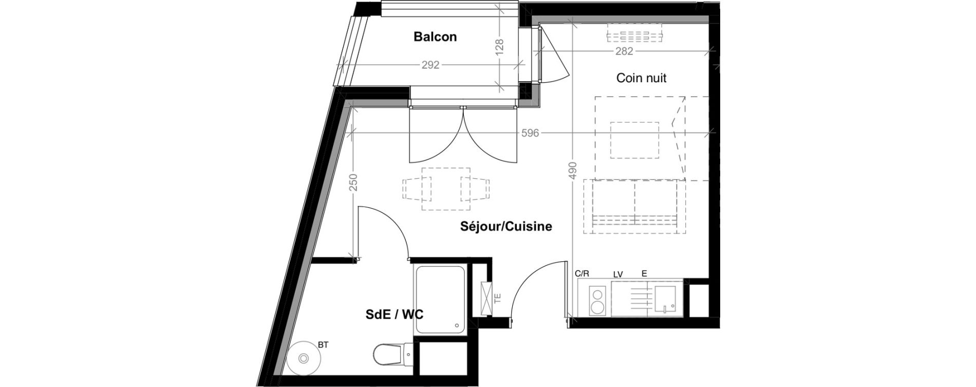 Appartement T1 de 27,76 m2 &agrave; Albi Centre