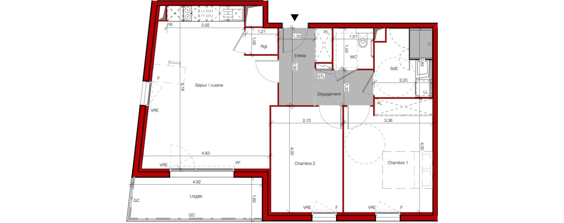 Appartement T3 meubl&eacute; de 67,70 m2 &agrave; Castres Gazel-rey