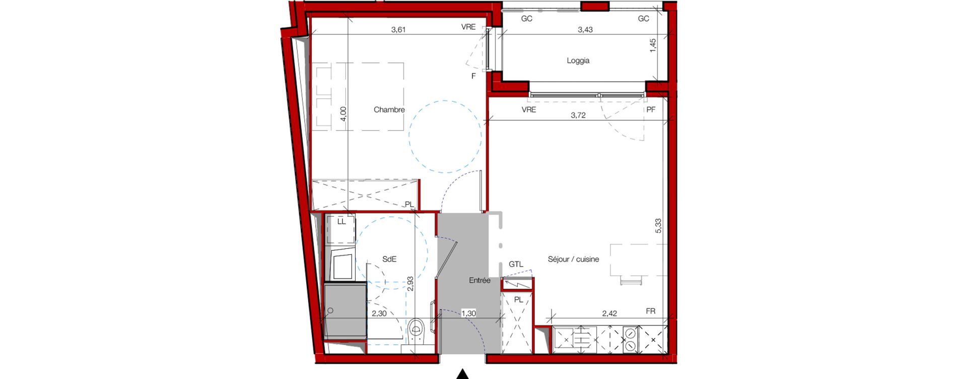Appartement T2 meubl&eacute; de 43,10 m2 &agrave; Castres Gazel-rey