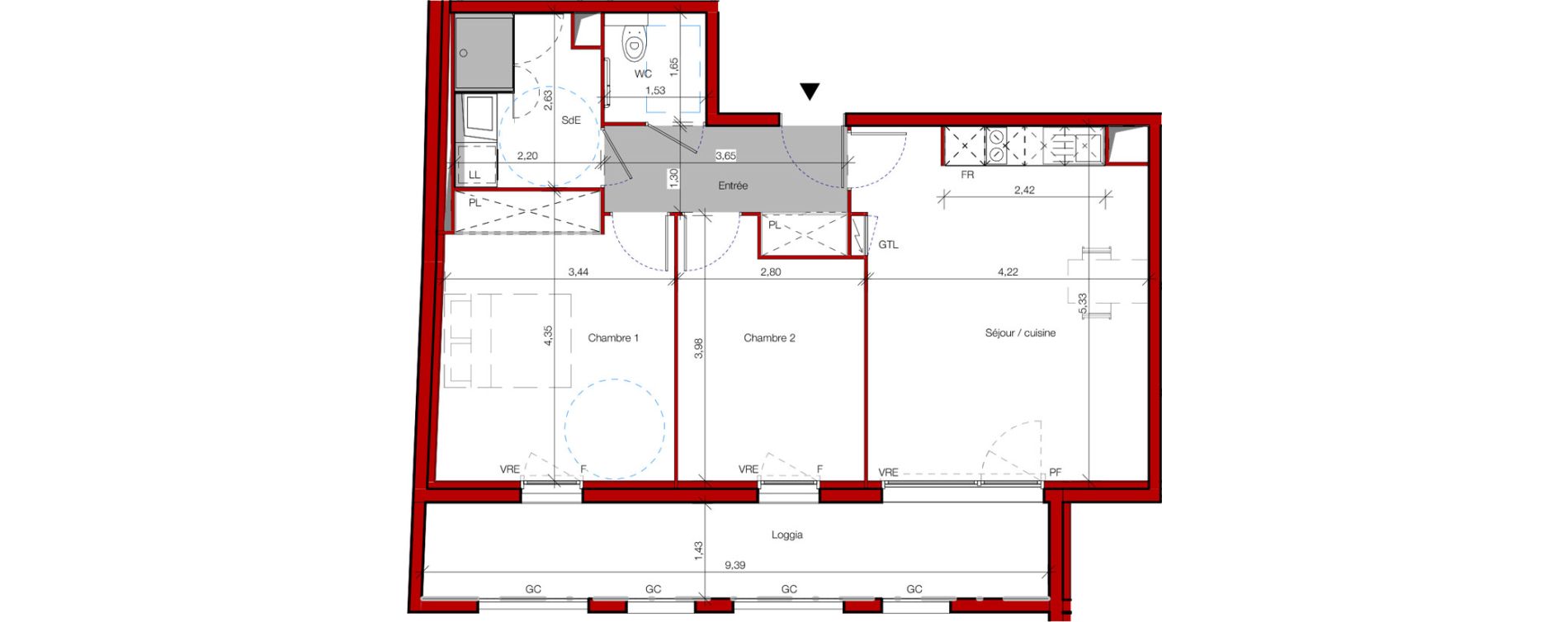 Appartement T3 meubl&eacute; de 60,55 m2 &agrave; Castres Gazel-rey
