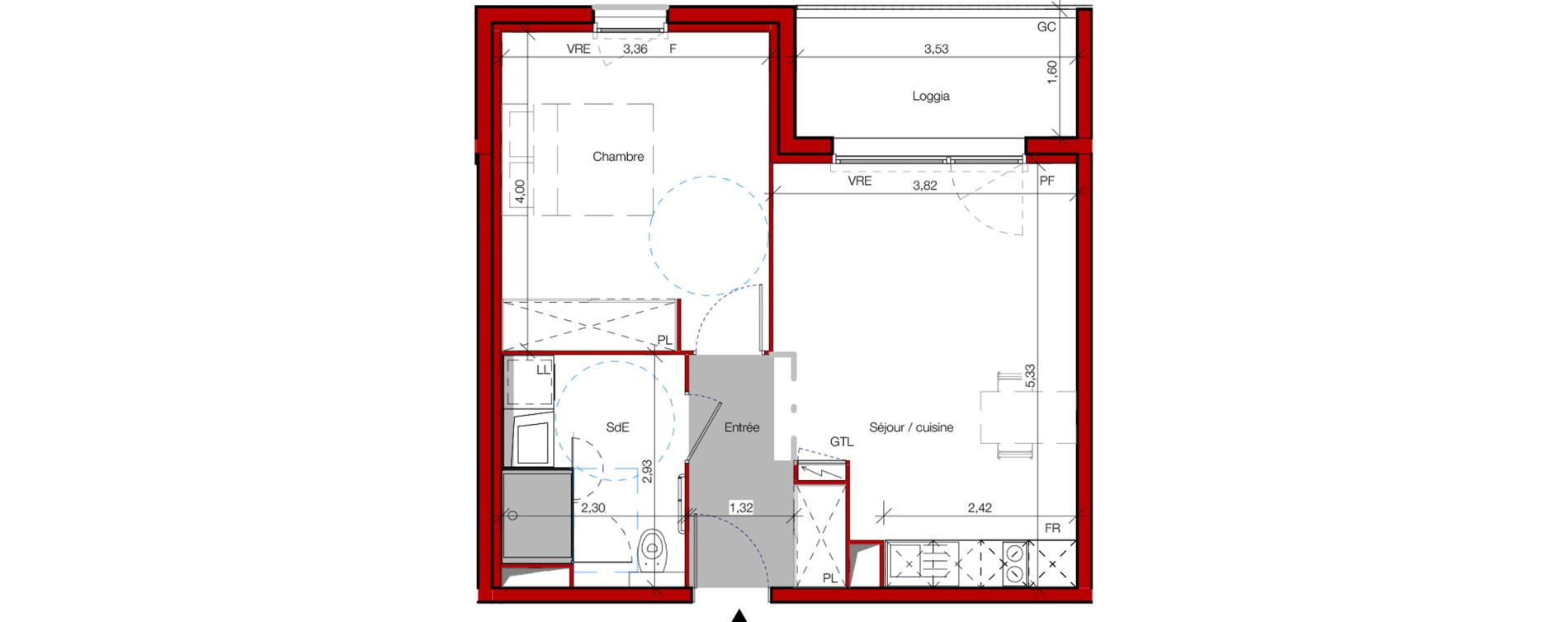 Appartement T2 meubl&eacute; de 42,60 m2 &agrave; Castres Gazel-rey