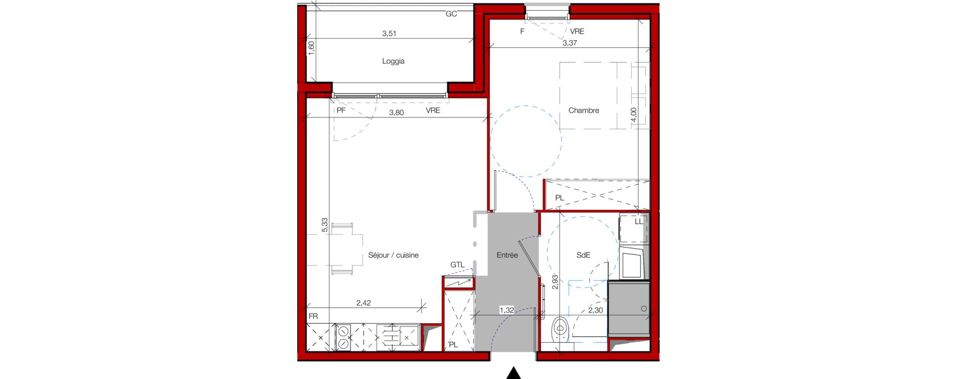 Appartement T2 meubl&eacute; de 42,50 m2 &agrave; Castres Gazel-rey