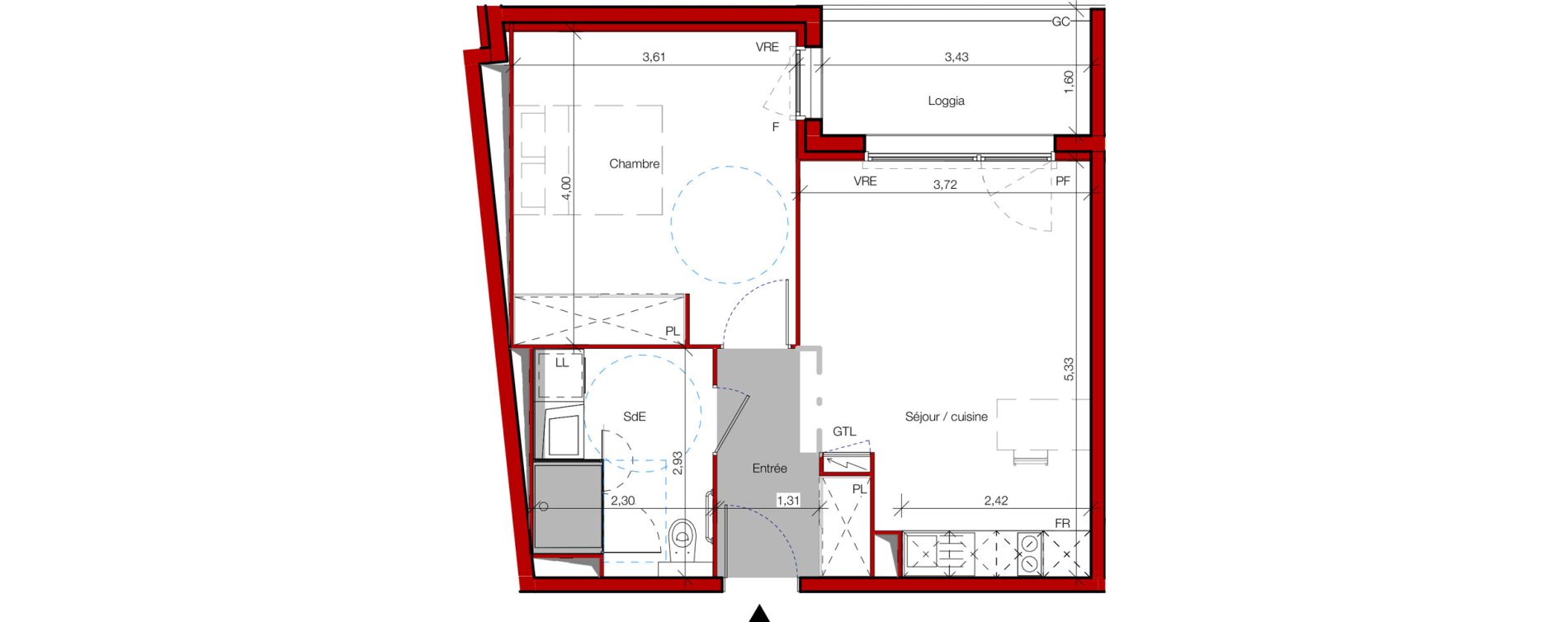 Appartement T2 meubl&eacute; de 43,10 m2 &agrave; Castres Gazel-rey