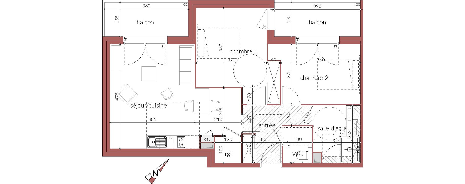 Appartement T3 de 61,66 m2 &agrave; Gaillac Centre