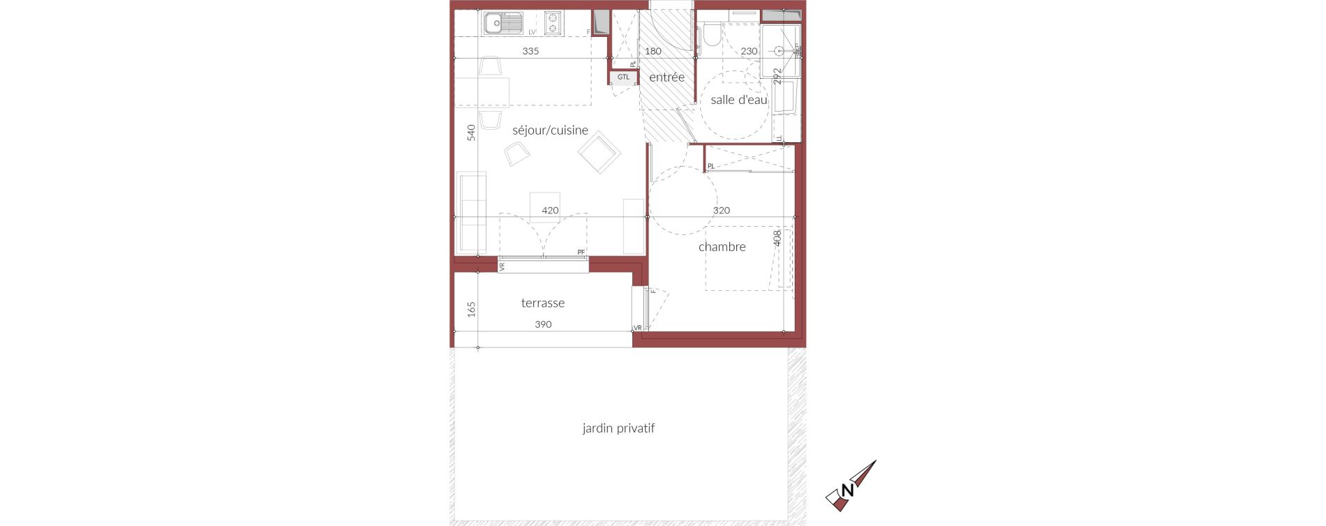 Appartement T2 de 44,63 m2 &agrave; Gaillac Centre