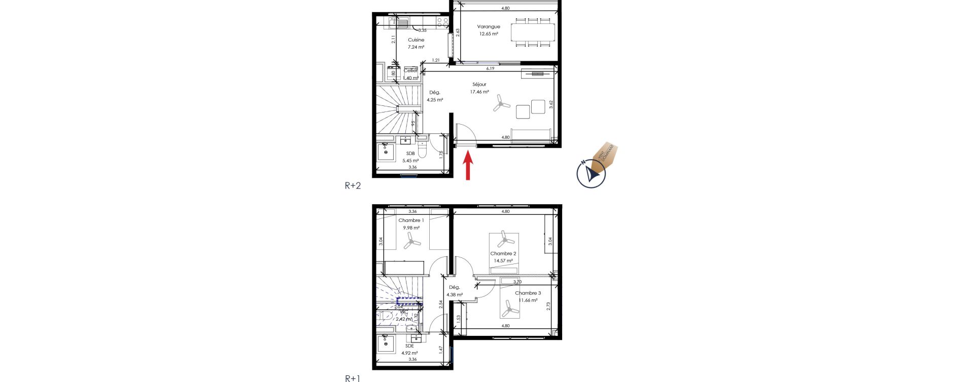 Appartement T4 de 83,73 m2 Remire-Montjoly Centre